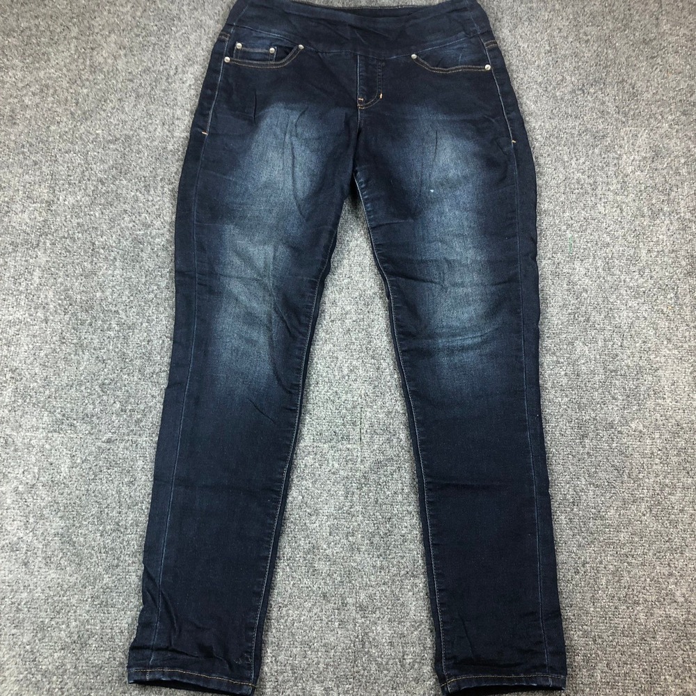 Jag Jeans Peri Pull On Selvedge Denim Straight Leg Dark Wash Pants Women Size 6